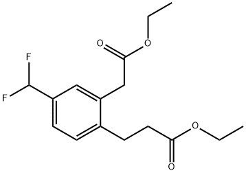 Ethyl 5-(difluoromethyl)-2-(3-ethoxy-3-oxopropyl)phenylacetate Structural