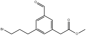 Methyl 3-(3-bromopropyl)-5-formylphenylacetate Structural