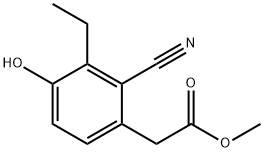 Methyl 2-cyano-3-ethyl-4-hydroxyphenylacetate Structural