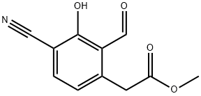 Methyl 4-cyano-2-formyl-3-hydroxyphenylacetate Structural