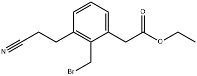 Ethyl 2-(bromomethyl)-3-(2-cyanoethyl)phenylacetate Structural