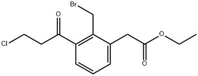 Ethyl 2-(bromomethyl)-3-(3-chloropropanoyl)phenylacetate Structural