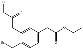 Ethyl 4-(bromomethyl)-3-(3-chloro-2-oxopropyl)phenylacetate Structural
