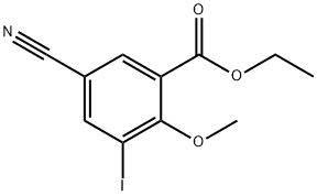 Ethyl 5-cyano-3-iodo-2-methoxybenzoate Structural