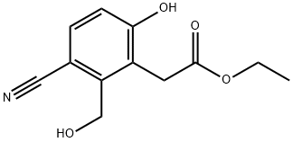 Ethyl 3-cyano-6-hydroxy-2-(hydroxymethyl)phenylacetate Structural