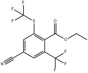 Ethyl 4-cyano-2-trifluoromethyl-6-(trifluoromethylthio)benzoate Structural
