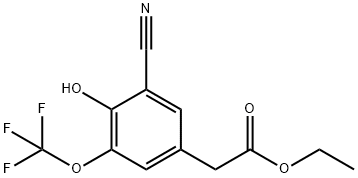 Ethyl 3-cyano-4-hydroxy-5-(trifluoromethoxy)phenylacetate Structural