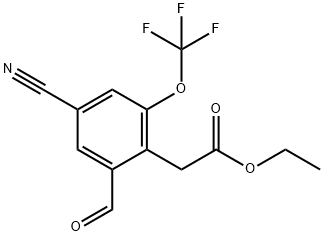 Ethyl 4-cyano-2-formyl-6-(trifluoromethoxy)phenylacetate Structural