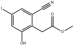 Methyl 2-cyano-6-hydroxy-4-iodophenylacetate Structural