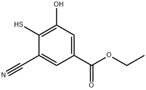 Ethyl 3-cyano-5-hydroxy-4-mercaptobenzoate Structural