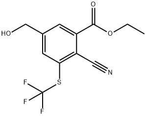 Ethyl 2-cyano-5-hydroxymethyl-3-(trifluoromethylthio)benzoate Structural