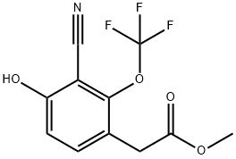 Methyl 3-cyano-4-hydroxy-2-(trifluoromethoxy)phenylacetate Structural