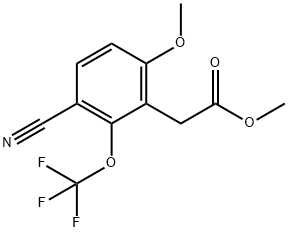 Methyl 3-cyano-6-methoxy-2-(trifluoromethoxy)phenylacetate Structural