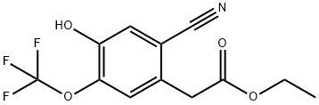 Ethyl 2-cyano-4-hydroxy-5-(trifluoromethoxy)phenylacetate Structural