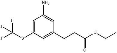 Ethyl 3-(3-amino-5-(trifluoromethylthio)phenyl)propanoate Structural