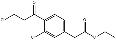 Ethyl 3-chloro-4-(3-chloropropanoyl)phenylacetate Structural