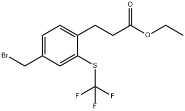 Ethyl 3-(4-(bromomethyl)-2-(trifluoromethylthio)phenyl)propanoate Structural