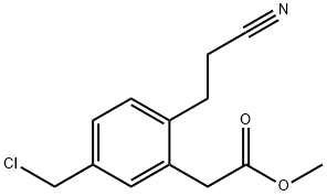Methyl 5-(chloromethyl)-2-(2-cyanoethyl)phenylacetate Structural