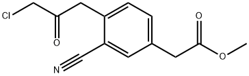 Methyl 4-(3-chloro-2-oxopropyl)-3-cyanophenylacetate Structural