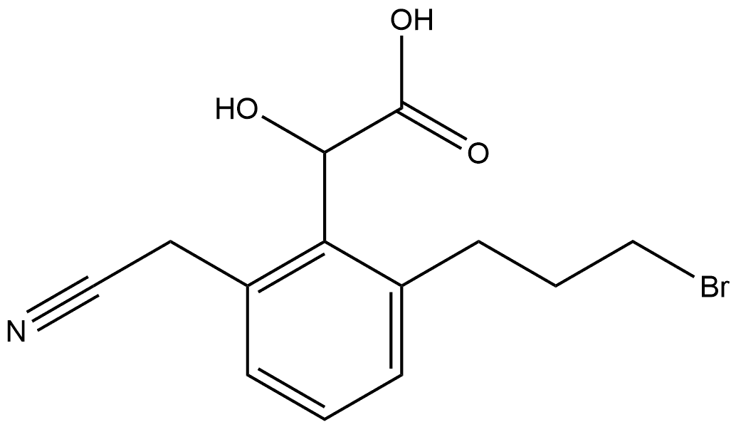 Benzeneacetic acid, 2-(3-bromopropyl)-6-(cyanomethyl)-α-hydroxy- Structural