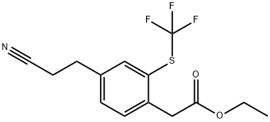 Ethyl 4-(2-cyanoethyl)-2-(trifluoromethylthio)phenylacetate Structural