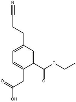 Ethyl 2-(carboxymethyl)-5-(2-cyanoethyl)benzoate Structural