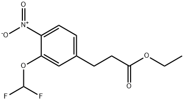 Ethyl 3-(difluoromethoxy)-4-nitrophenylpropanoate Structural