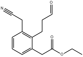 Ethyl 3-(cyanomethyl)-2-(3-oxopropyl)phenylacetate Structural