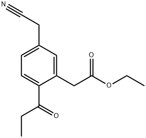 Ethyl 5-(cyanomethyl)-2-propionylphenylacetate Structural
