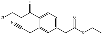Ethyl 4-(3-chloropropanoyl)-3-(cyanomethyl)phenylacetate Structural