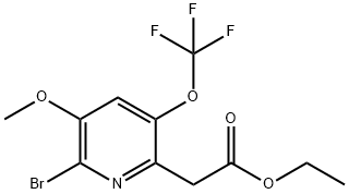 Ethyl 2-bromo-3-methoxy-5-(trifluoromethoxy)pyridine-6-acetate Structural