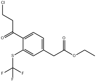 Ethyl 4-(3-chloropropanoyl)-3-(trifluoromethylthio)phenylacetate Structural