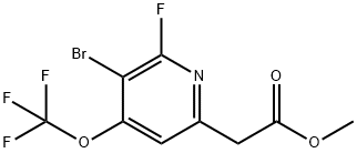 Methyl 3-bromo-2-fluoro-4-(trifluoromethoxy)pyridine-6-acetate Structural
