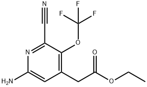 Ethyl 6-amino-2-cyano-3-(trifluoromethoxy)pyridine-4-acetate Structural