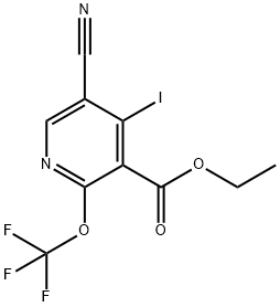 Ethyl 5-cyano-4-iodo-2-(trifluoromethoxy)pyridine-3-carboxylate Structural