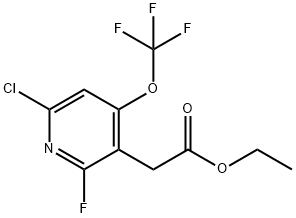 Ethyl 6-chloro-2-fluoro-4-(trifluoromethoxy)pyridine-3-acetate Structural