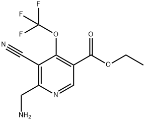 Ethyl 2-(aminomethyl)-3-cyano-4-(trifluoromethoxy)pyridine-5-carboxylate Structural