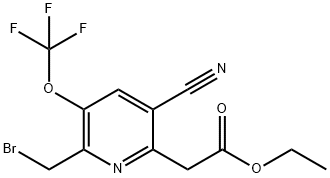 Ethyl 2-(bromomethyl)-5-cyano-3-(trifluoromethoxy)pyridine-6-acetate Structural