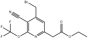 Ethyl 4-(bromomethyl)-3-cyano-2-(trifluoromethoxy)pyridine-6-acetate Structural