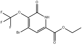 Ethyl 4-bromo-2-hydroxy-3-(trifluoromethoxy)pyridine-6-carboxylate Structural