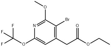Ethyl 3-bromo-2-methoxy-6-(trifluoromethoxy)pyridine-4-acetate Structural