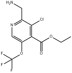Ethyl 2-(aminomethyl)-3-chloro-5-(trifluoromethoxy)pyridine-4-carboxylate Structural