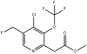 Methyl 4-chloro-5-(fluoromethyl)-3-(trifluoromethoxy)pyridine-2-acetate Structural