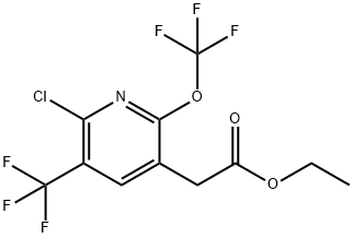 Ethyl 2-chloro-6-(trifluoromethoxy)-3-(trifluoromethyl)pyridine-5-acetate Structural