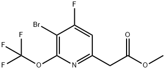Methyl 3-bromo-4-fluoro-2-(trifluoromethoxy)pyridine-6-acetate Structural