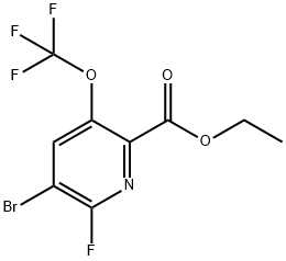 Ethyl 3-bromo-2-fluoro-5-(trifluoromethoxy)pyridine-6-carboxylate Structural