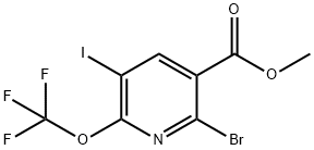 Methyl 2-bromo-5-iodo-6-(trifluoromethoxy)pyridine-3-carboxylate Structural