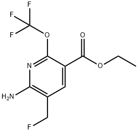 Ethyl 2-amino-3-(fluoromethyl)-6-(trifluoromethoxy)pyridine-5-carboxylate Structural