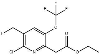 Ethyl 2-chloro-3-(fluoromethyl)-5-(trifluoromethoxy)pyridine-6-acetate Structural