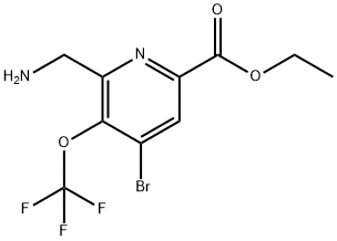 Ethyl 2-(aminomethyl)-4-bromo-3-(trifluoromethoxy)pyridine-6-carboxylate Structural